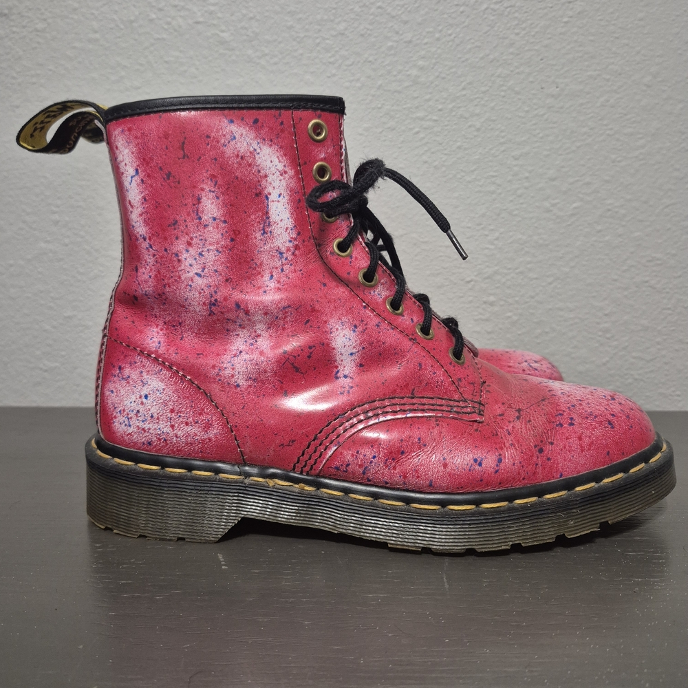 Dr. Martens | Pink Splatter 1460 | Size 10